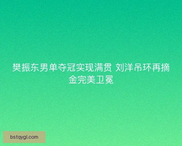 樊振东男单夺冠实现满贯 刘洋吊环再摘金完美卫冕